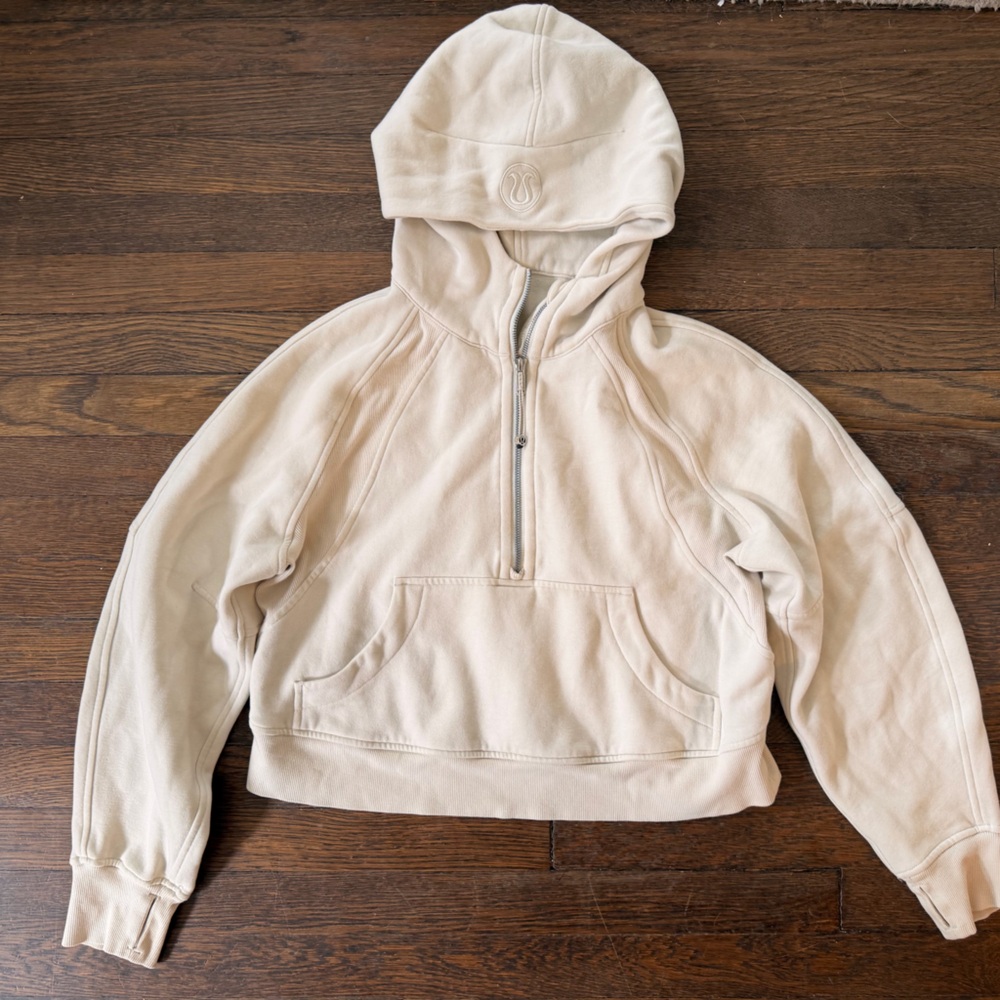 Lululemon Scuba Half-Zip Hoodie - Cream